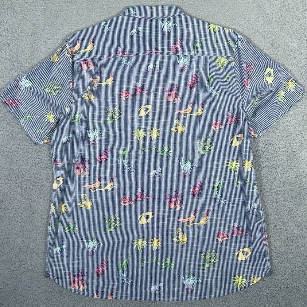 Tommy Bahama‎ Shirt Mens Size Large Blue Reverse Print Beach Hawaiian Button Up - Picture 6 of 7